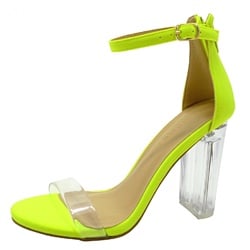 Neon yellow clear heels best sale